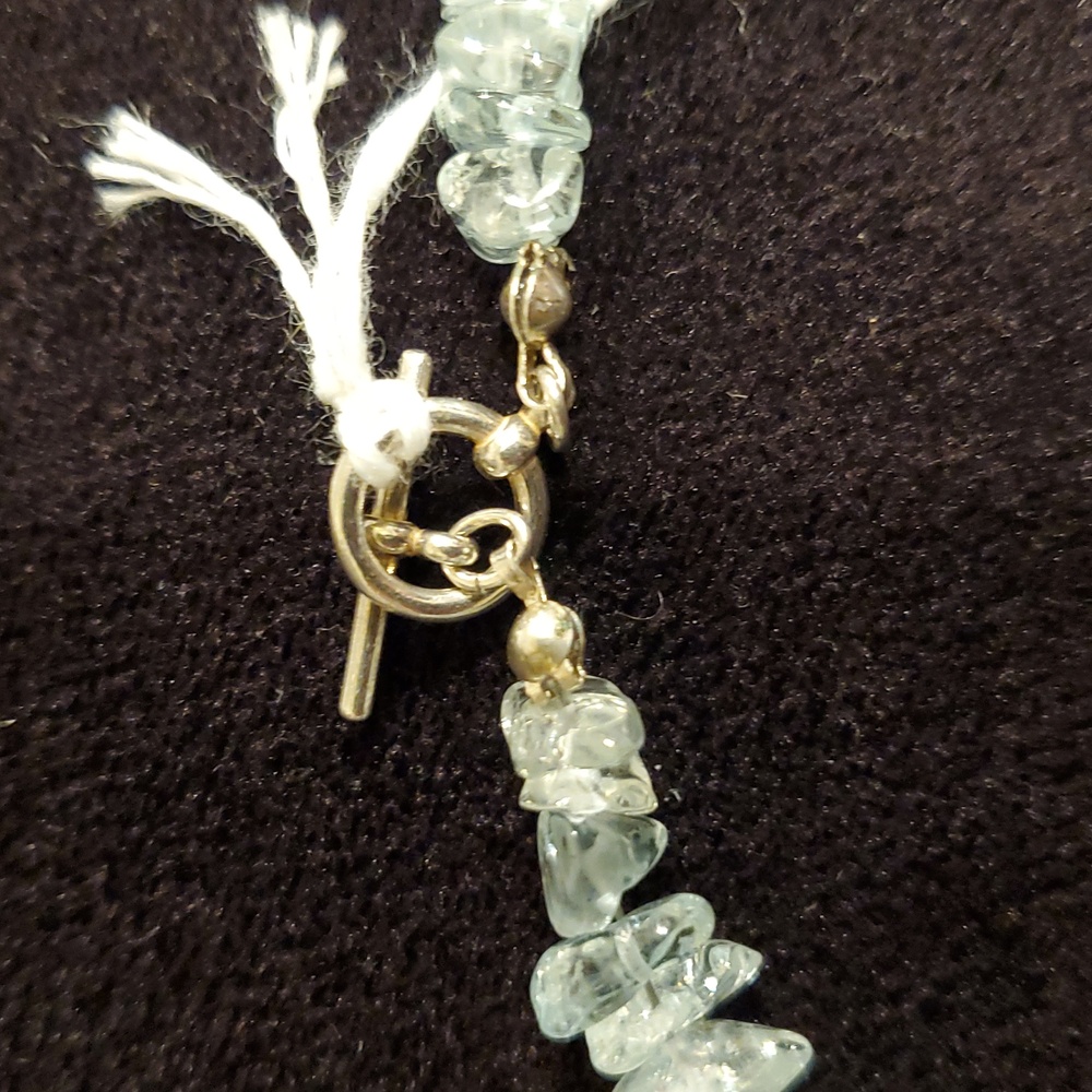 Elegant Turquoise Aquamarine Ametist Genuine Gemstons 925° Silver Necklace - Picture 5 of 5